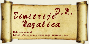 Dimitrije Mazalica vizit kartica